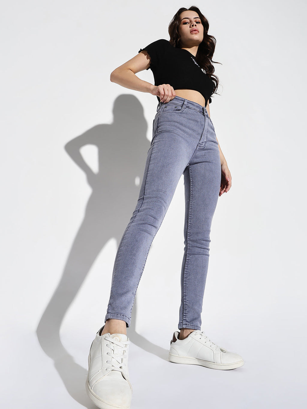 Women's Purple Comfort Skinny Fit Light Fade Stretchable Jeans