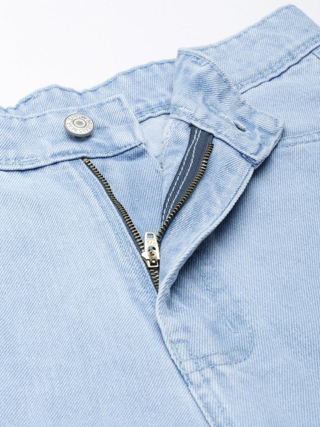 Women's Blue Wide Leg Denim Cargo Jeans