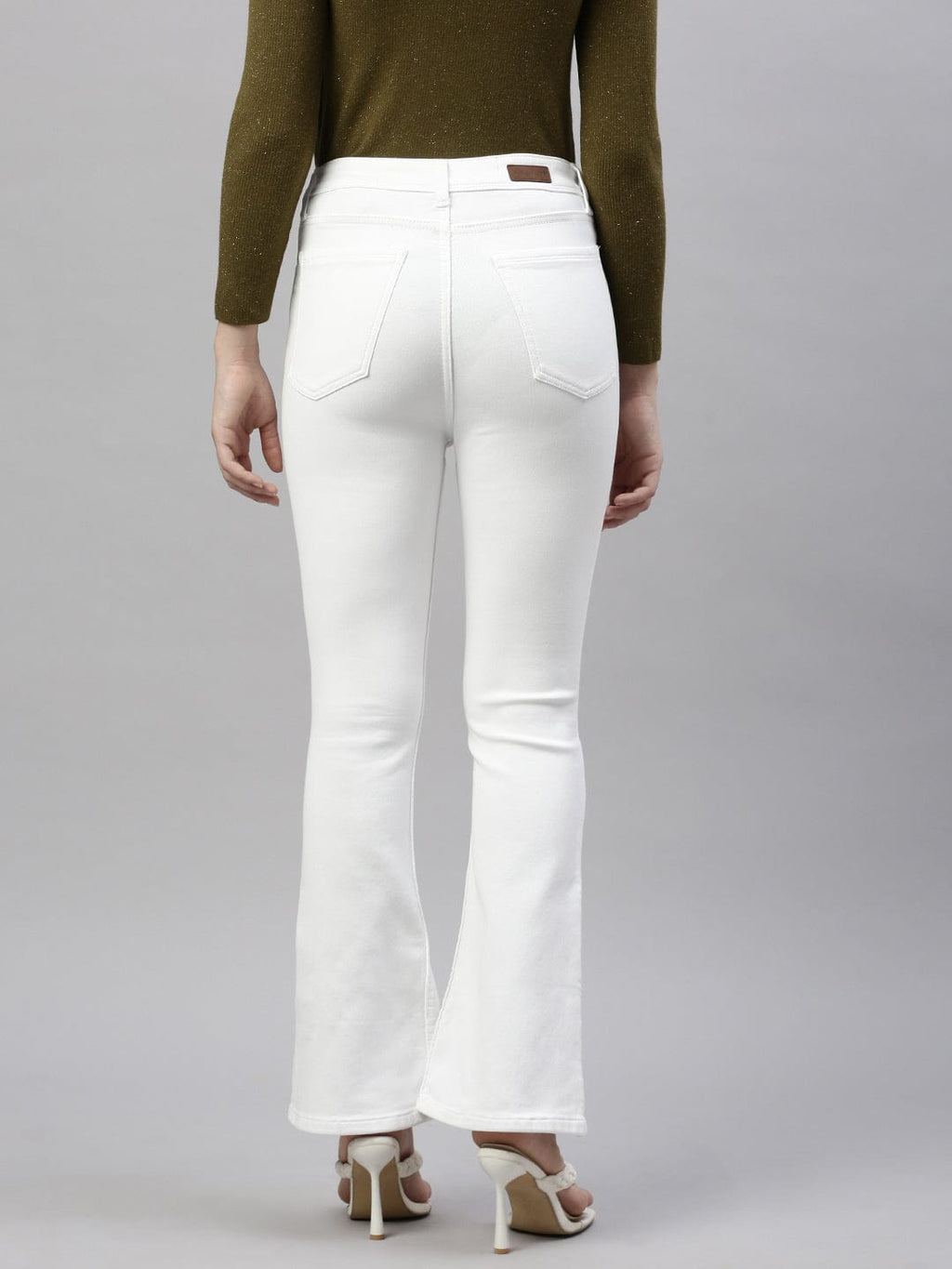 Women's White Comfort Bootcut Stretchable Jeans