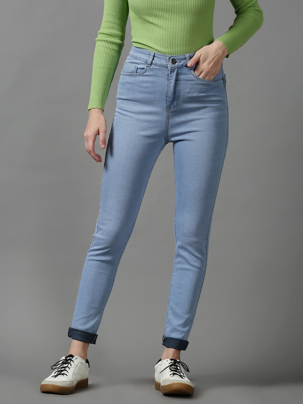 Women's Blue Regular Fit Stretchable Denim Jeans