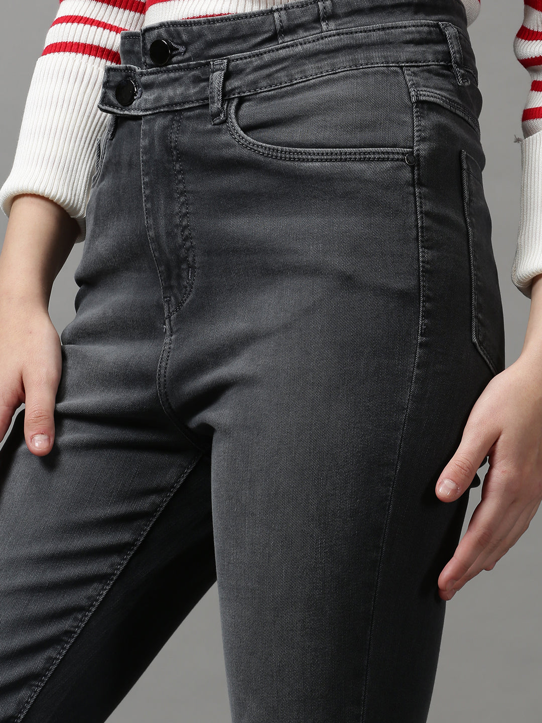Women's Grey Super Skinny Fit Denim Jeans