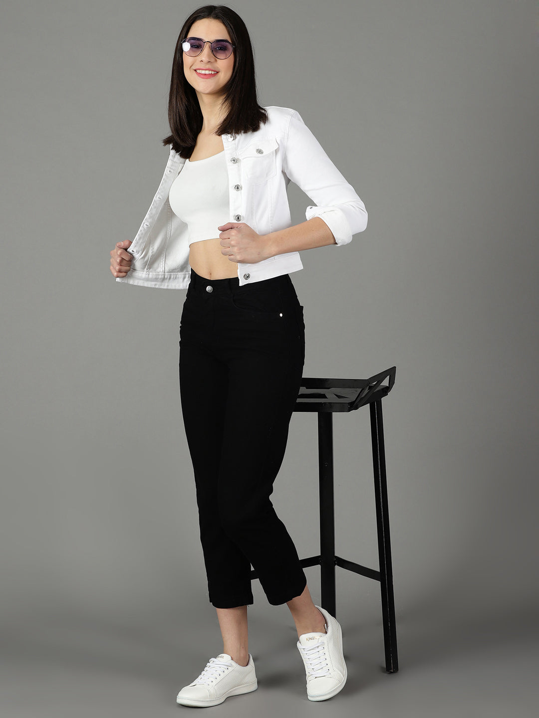 Women's Black High-Rise Cotton Jeans