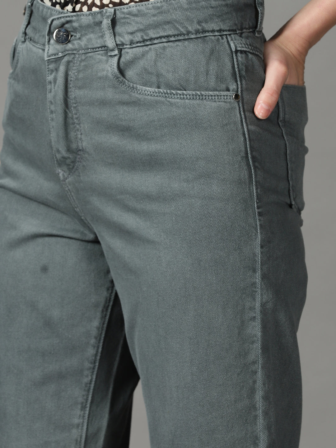 Women's Grey High-Rise Jeans