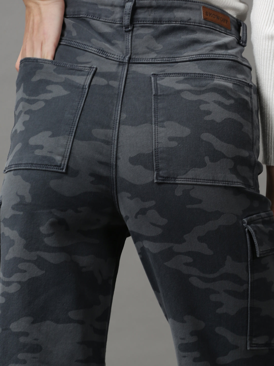Women's Grey Clean Look Wide Leg Light Fade Stretchable Denim Jeans