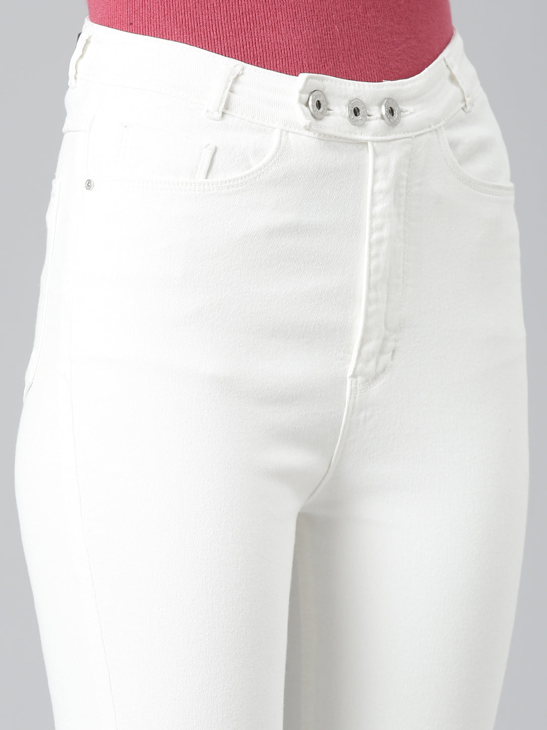 Women's White Skinny Fit Denim Jeans
