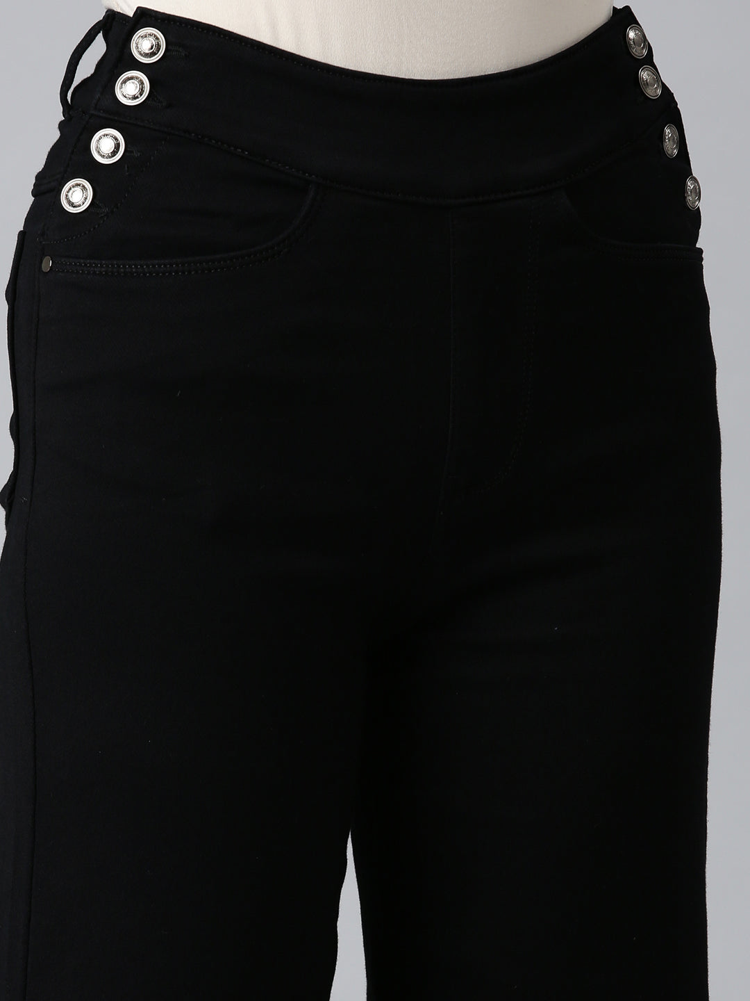 Women's Black Wide Leg Denim Jeans