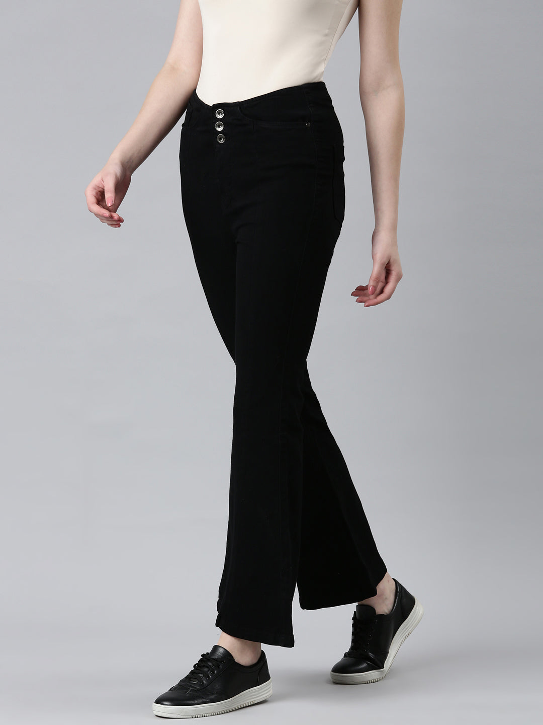 Women's Black Bootcut High-Rise Denim Jeans