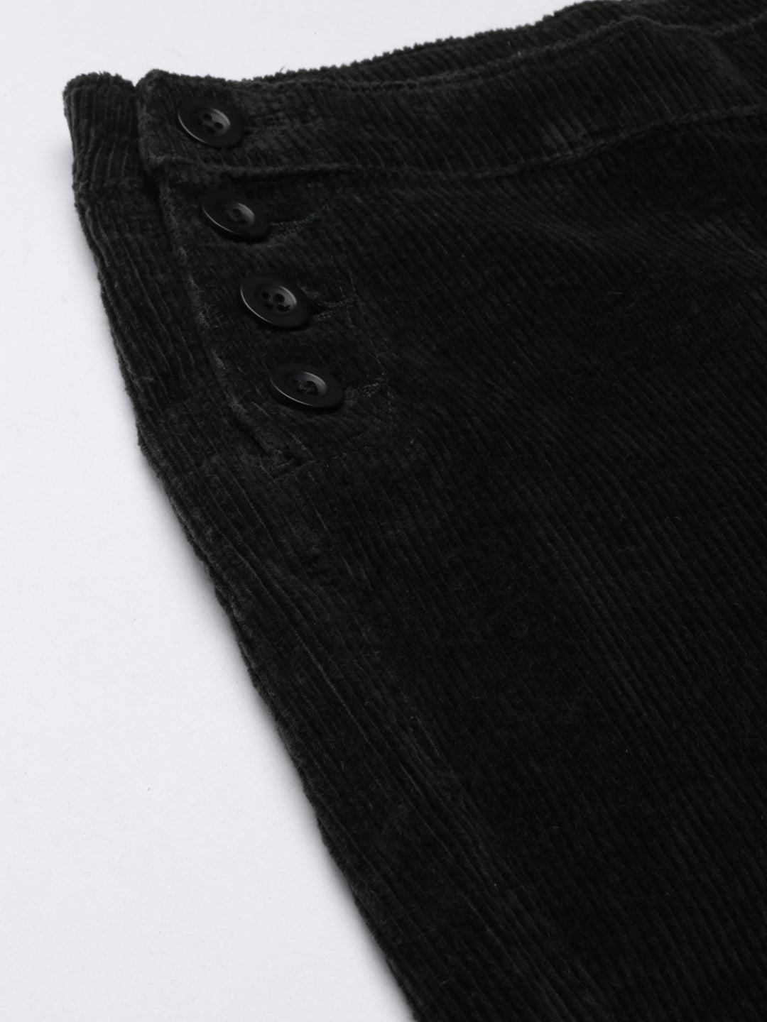 Women's Olive Straight Fit High-Rise Trousers