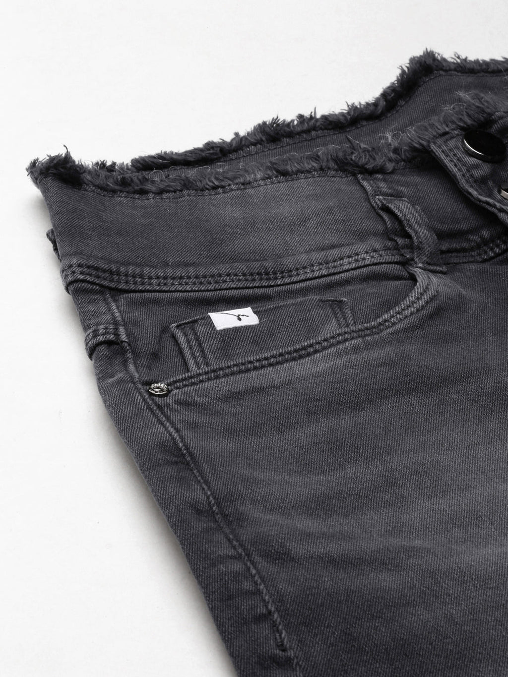 Women's Black Straight Fit Light Fade Acid Wash Denim Jeans