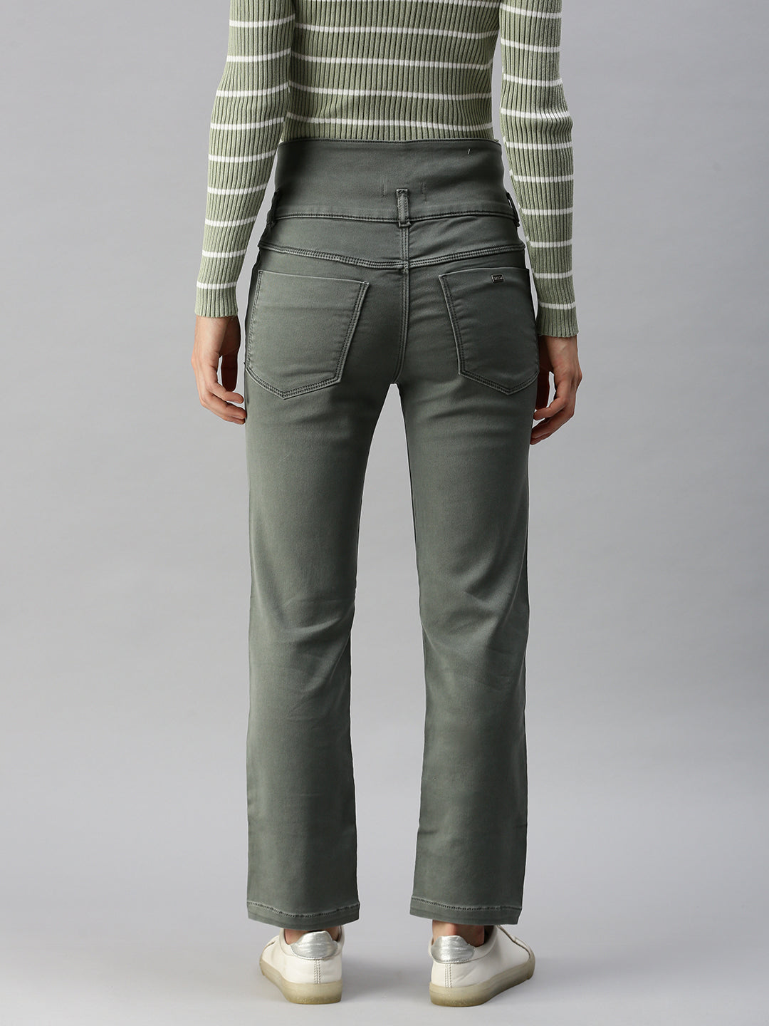 Women's Grey High-Rise Stretchable Jeans