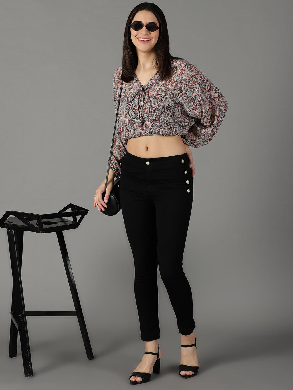 Women's Black Slim Fit High-Rise Slash Knee Acid Wash Stretchable Cotton Jeans