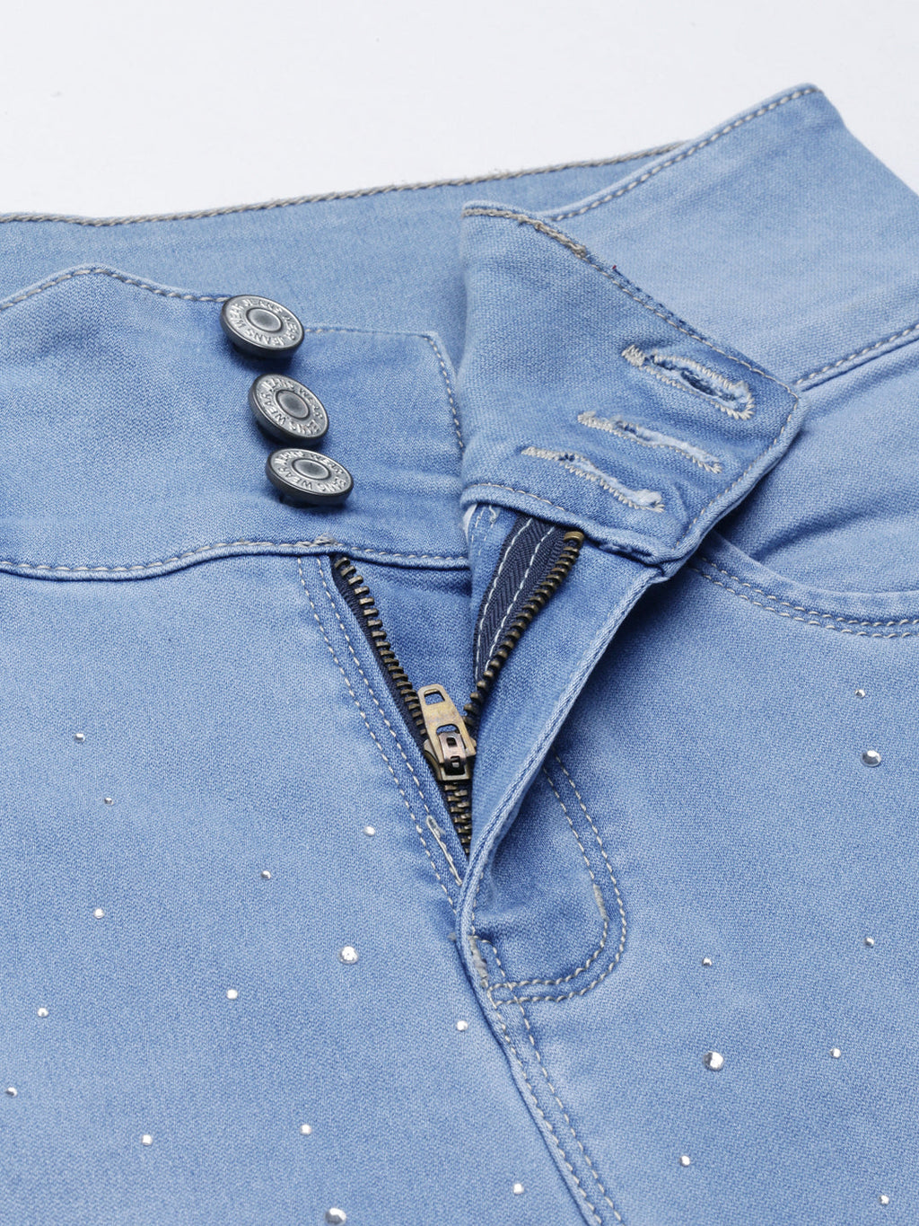 Women's Blue Solid Skinny Fit Denim Jeans