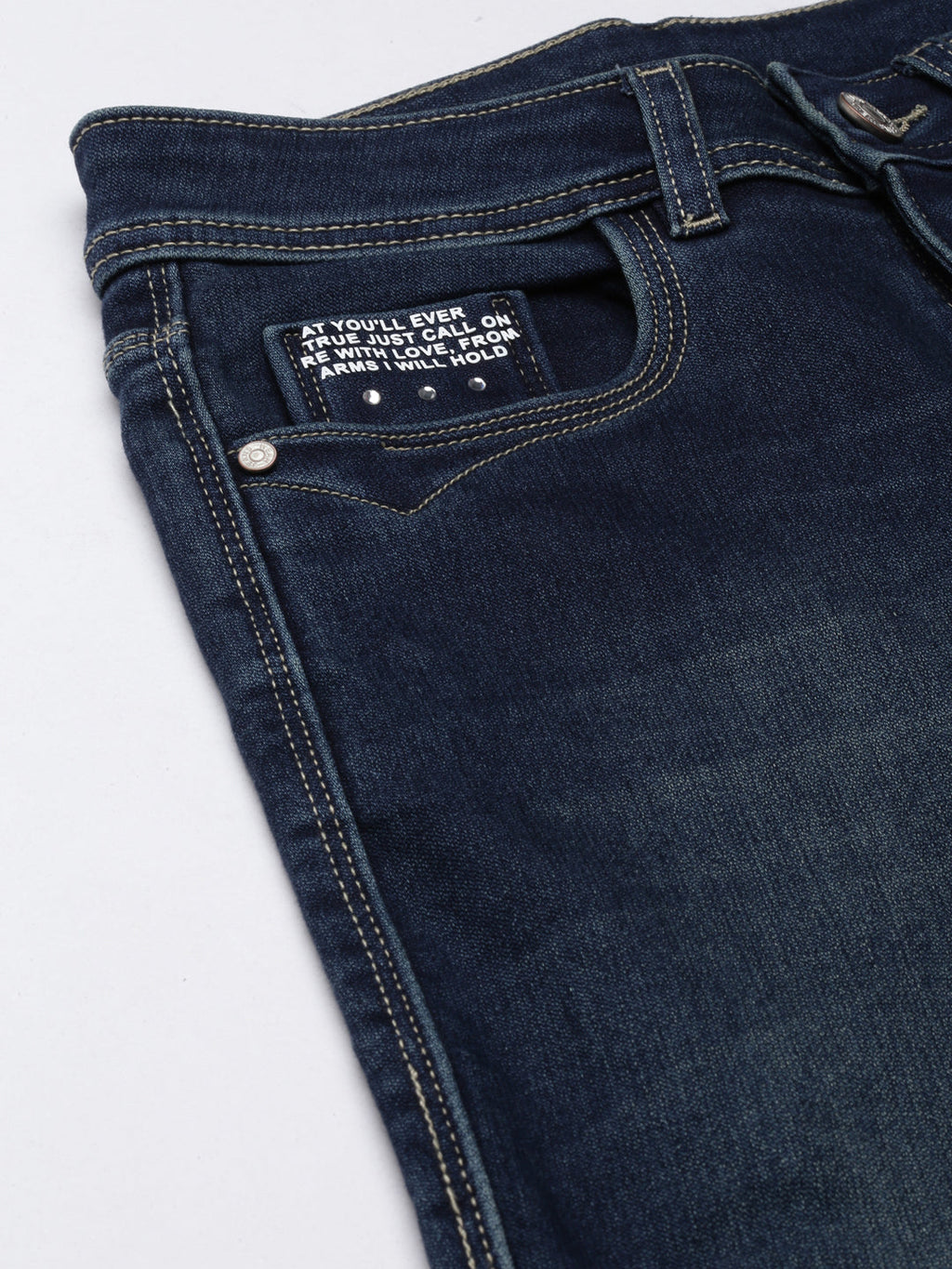 Women's Navy Blue Skinny Fit Light Fade Acid Wash Denim Jeans
