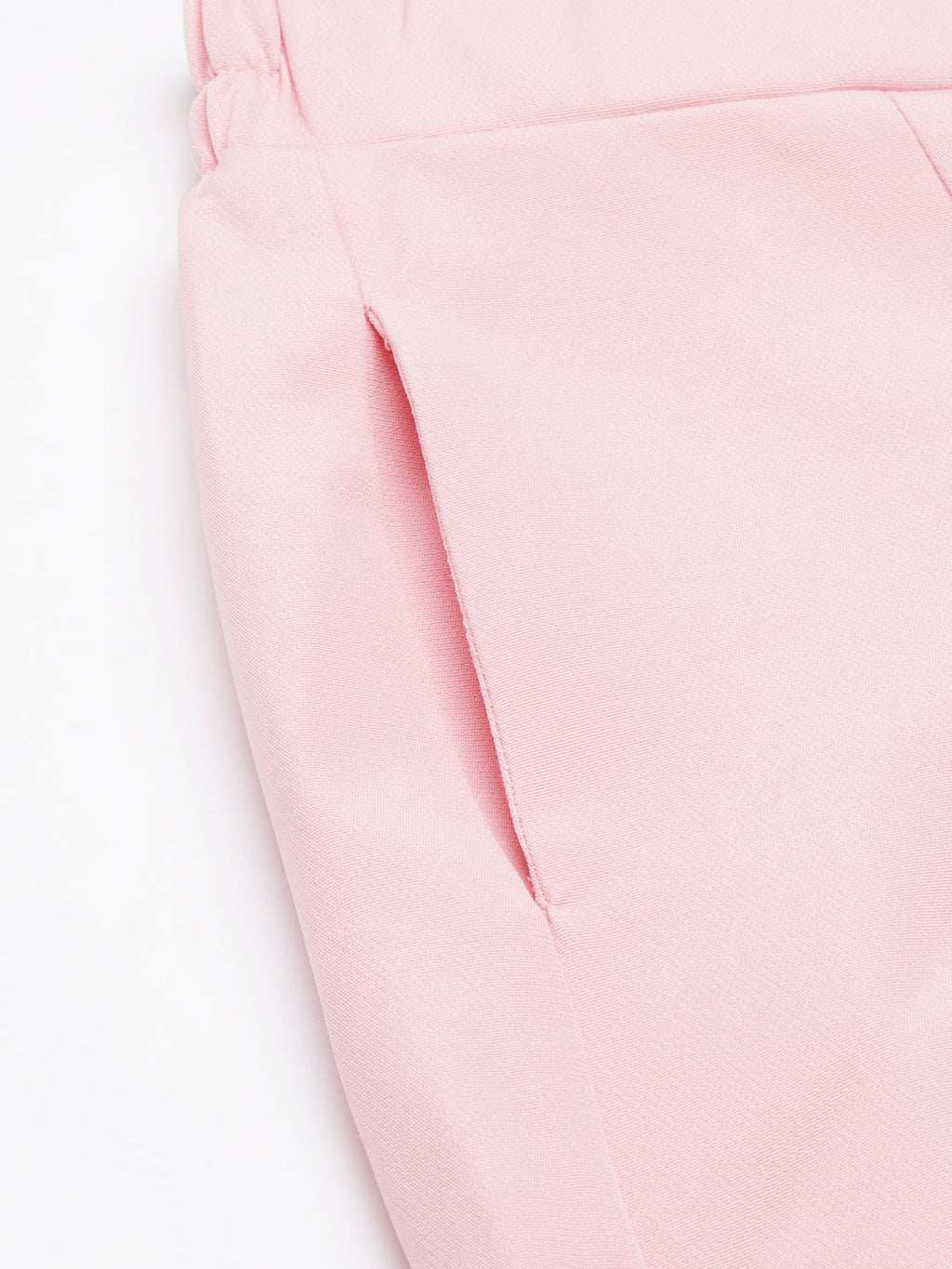 Women's Pink Relaxed Straight Leg Cotton Parallel Trouser