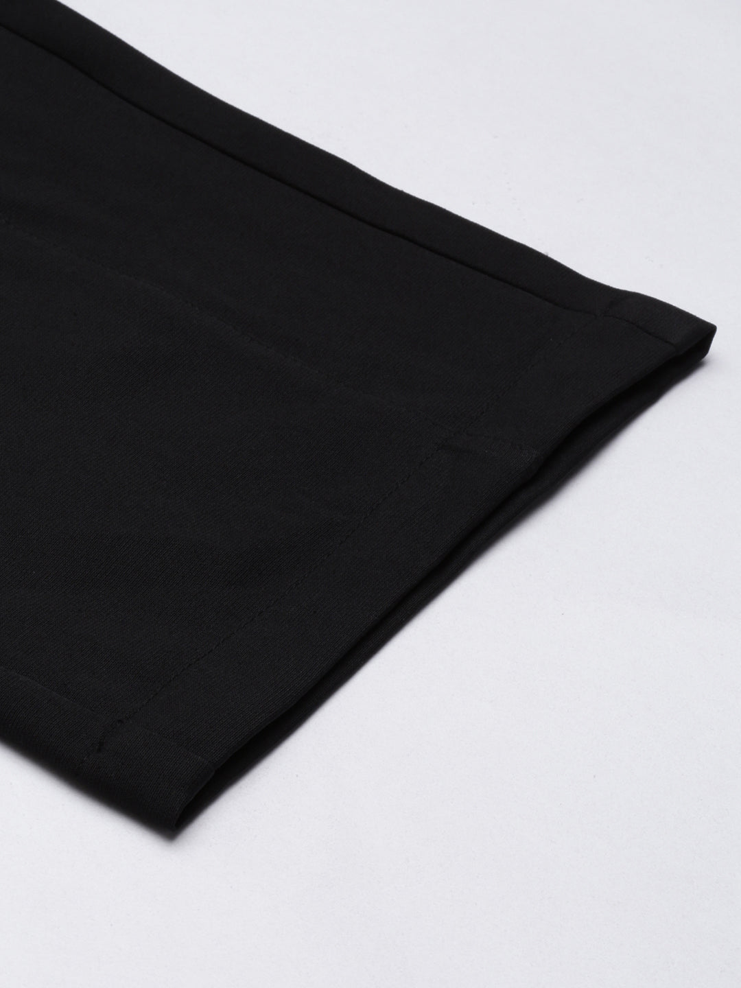 Women's Black Straight Fit High-Rise Trousers