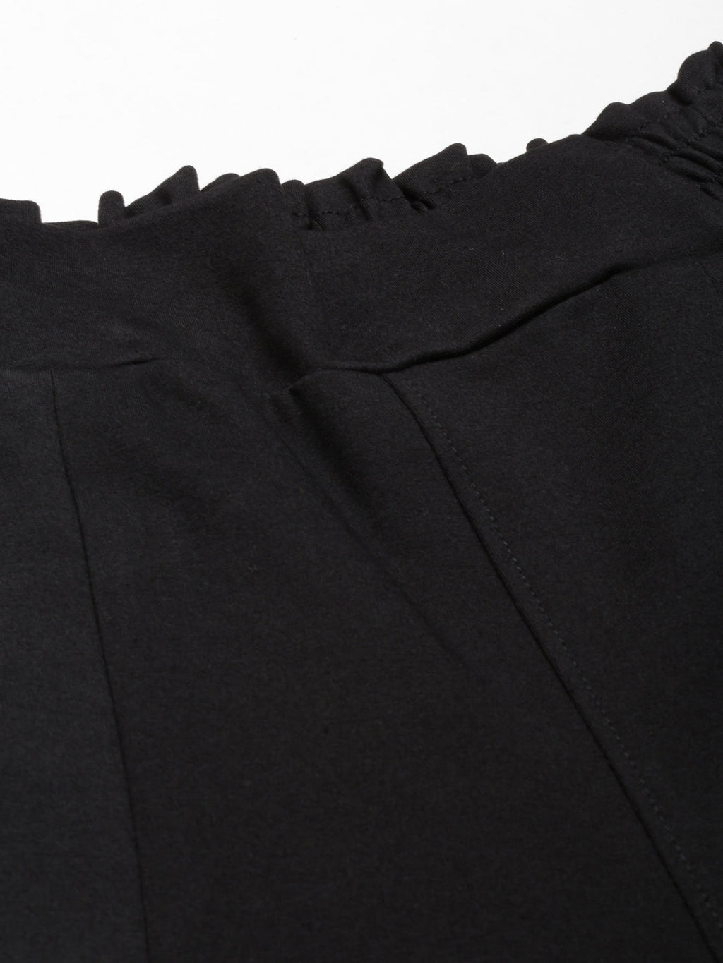 Women's Black Straight Fit High-Rise Lycra Parallel Trousers