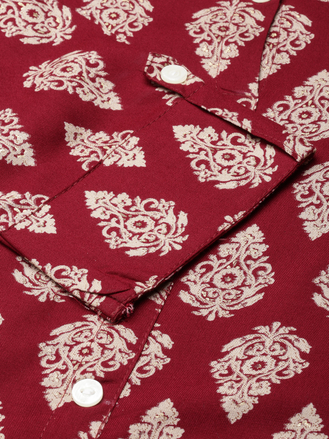 Women's Straight Maroon Ethnic Motifs Kurta
