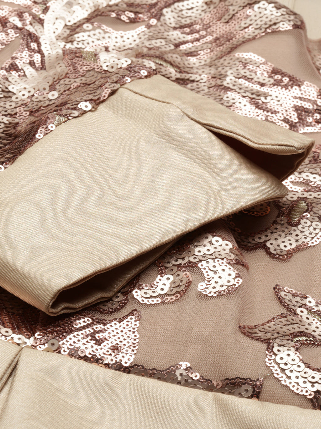 Women's Gold Embellished Fit & Flare Dress