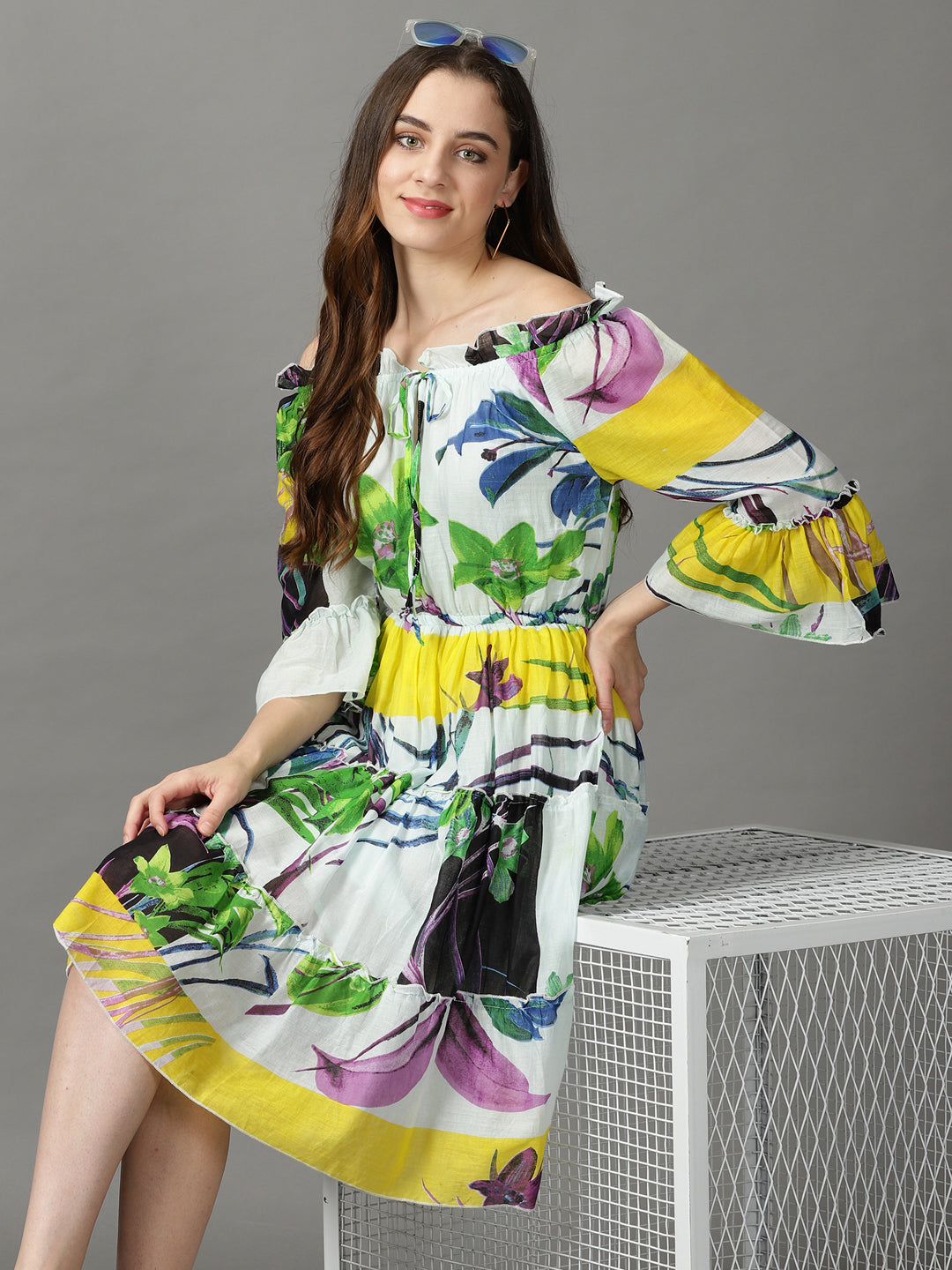 Women's Multi Cotton Floral Dress