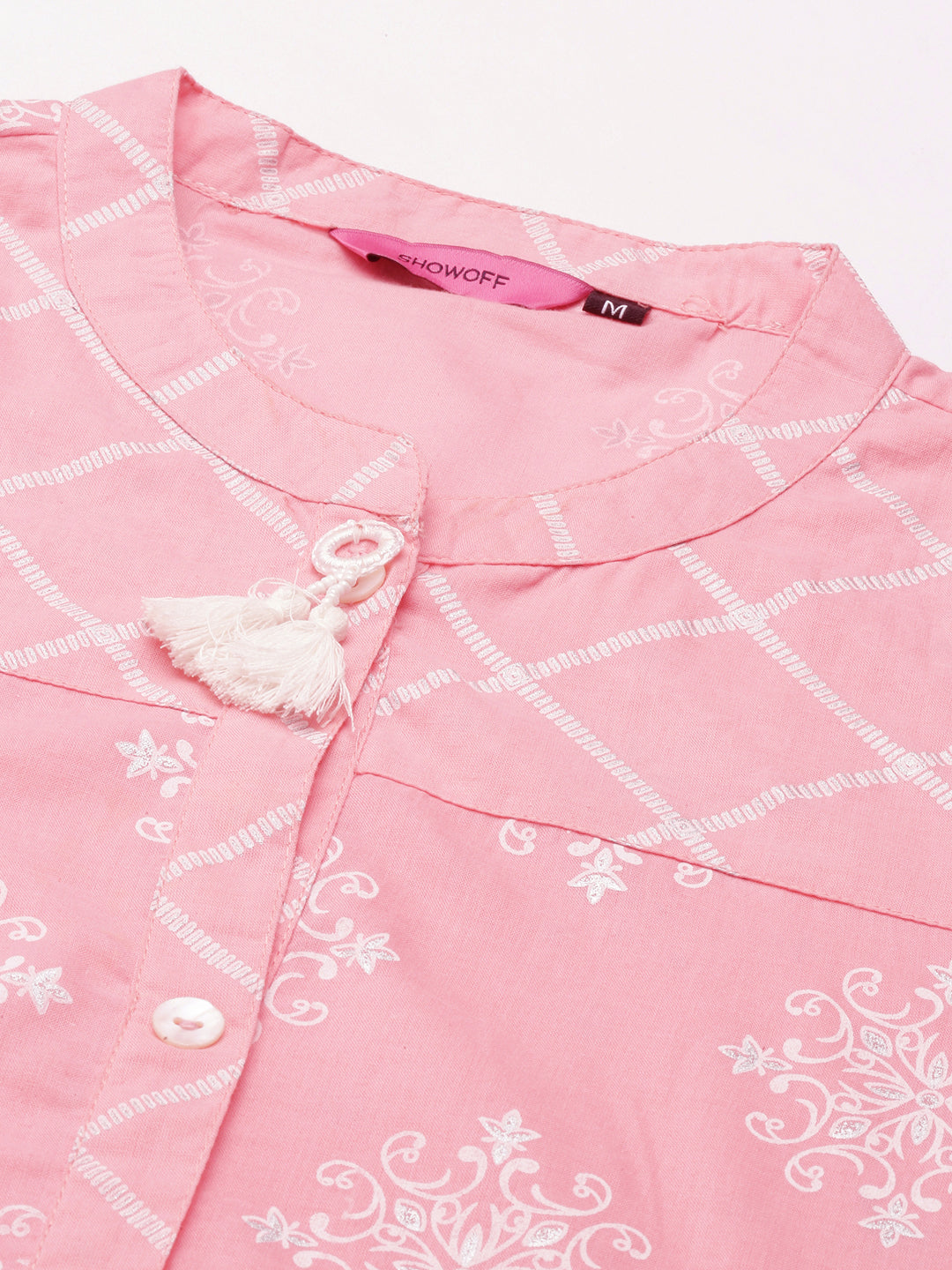 Women's Pink Solid A-Line Kurta