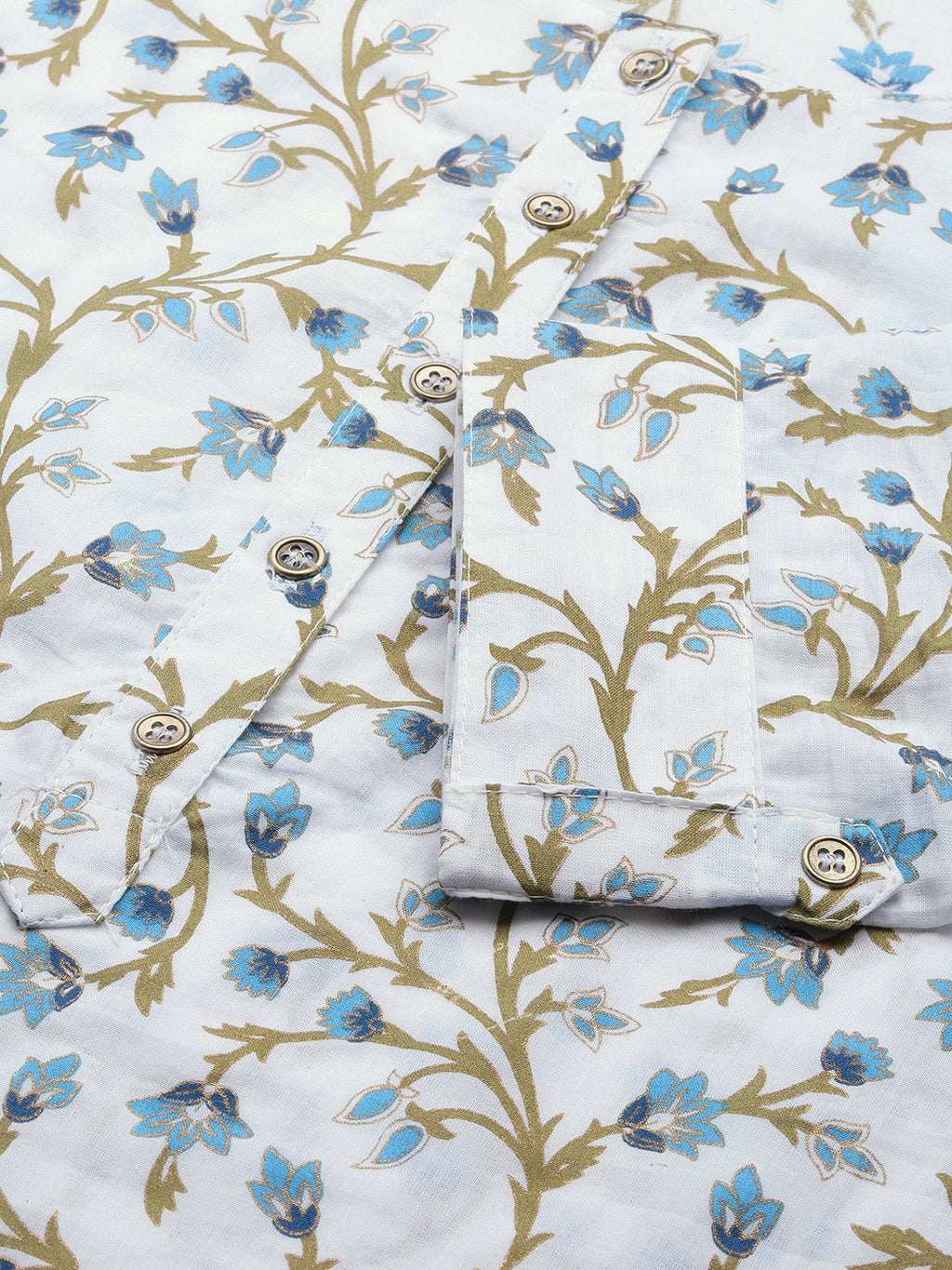 Women's White Floral Straight Kurta