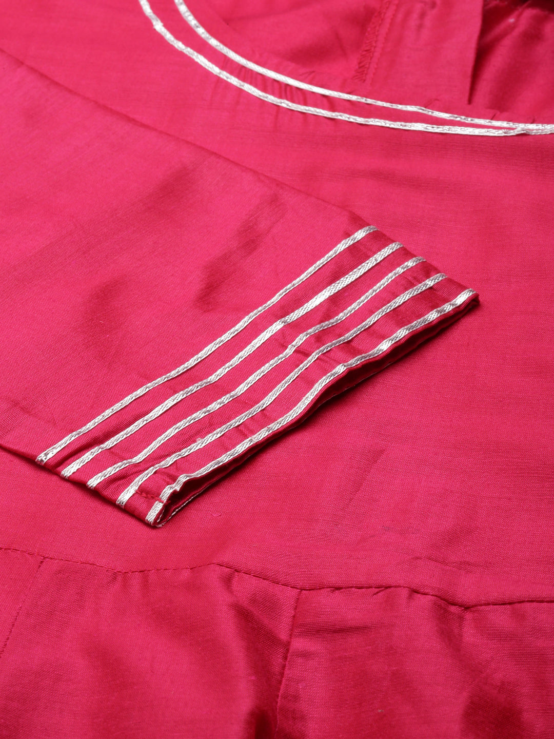 Women's Pink Round Neck Empire Kurta