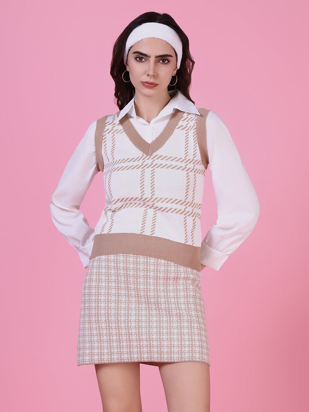 Women's Beige Shirt Style Top