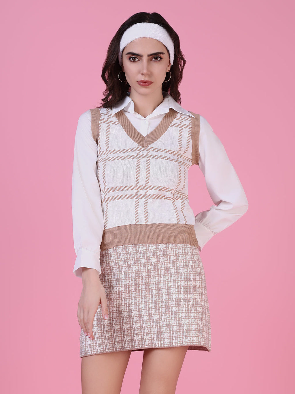 Women's Beige Shirt Style Top