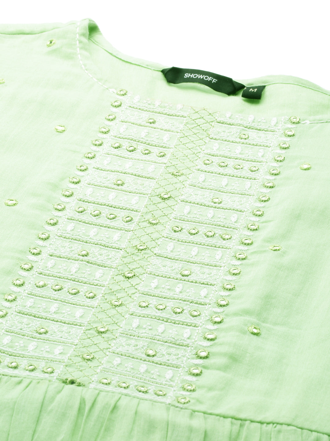 Women's Green Solid Anarkali Kurta
