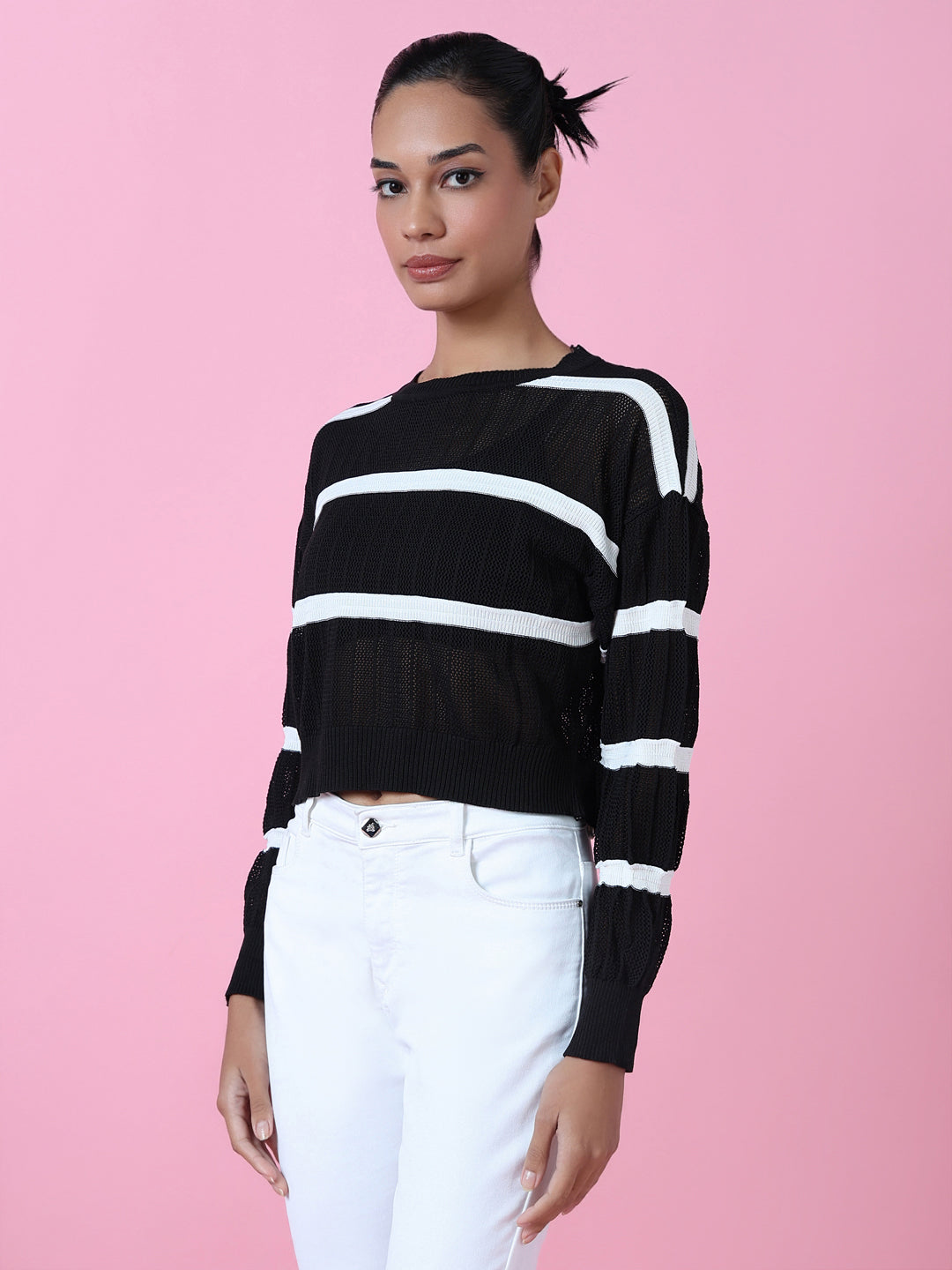 Women's Black Crochet Top