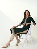Women's Green Solid Straight Kurta