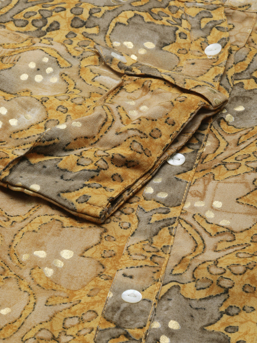 Women's Mustard Floral Printed A-Line Kurta