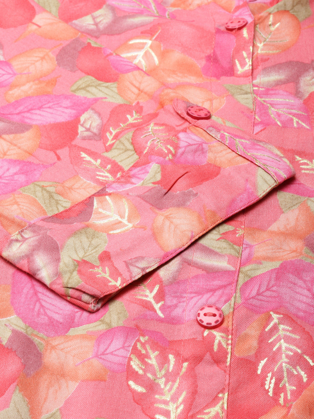 Women's A-Line Pink Floral Kurta