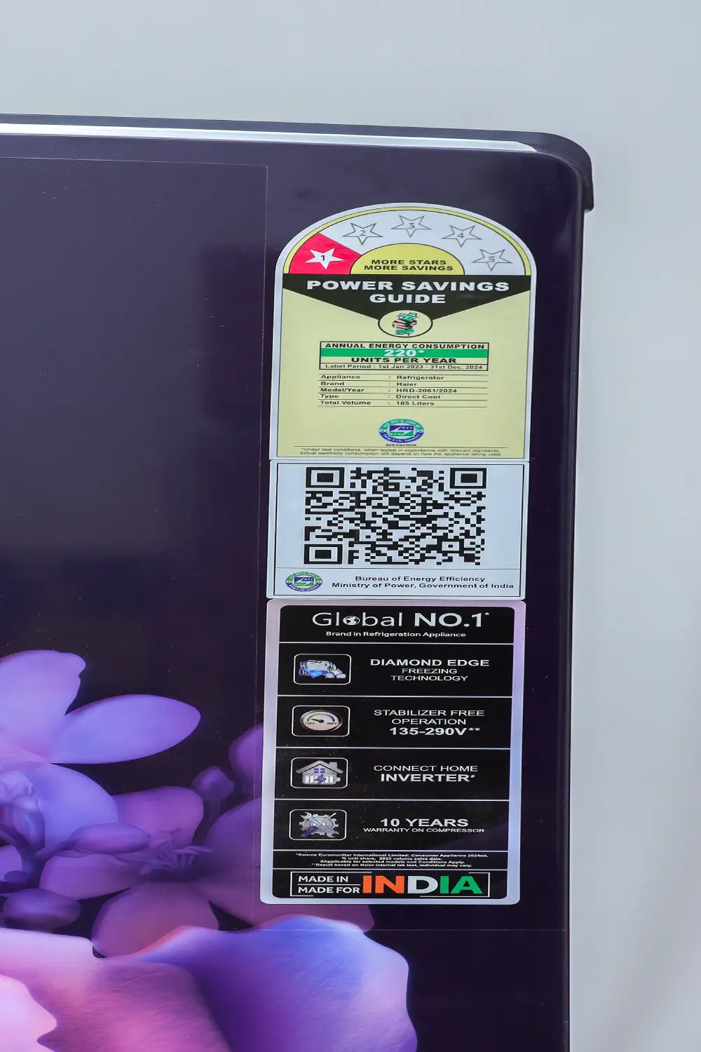 Haier HRD-2061SMN-N, 185 Ltrs 1 Star, Inverter Direct Cool Single Door Refrigerator, Marine Purple
