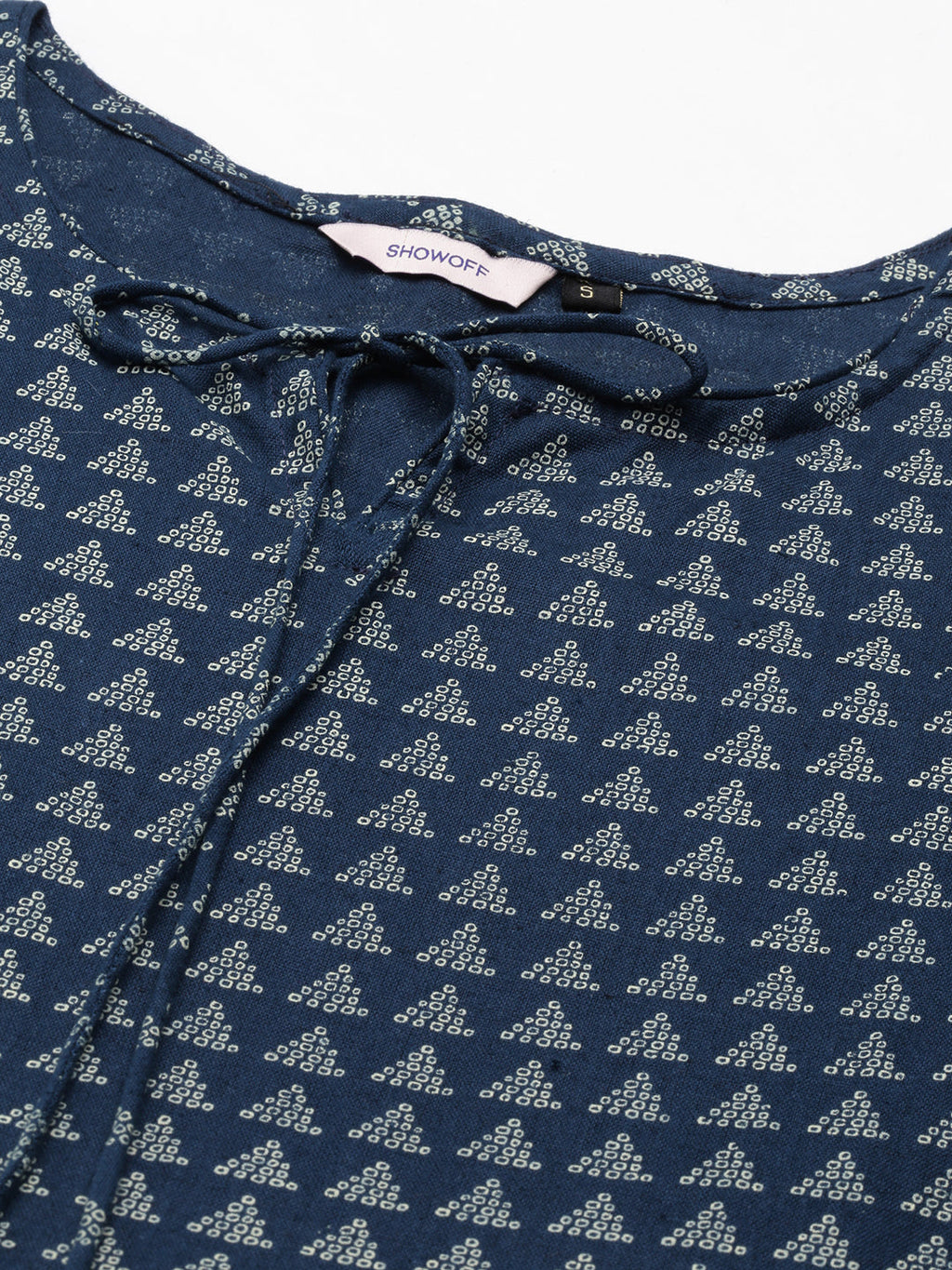 Women's Blue Printed A-Line Kurta