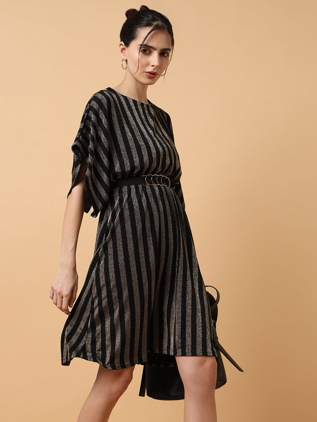 Women's Striped Kaftan Copper Dress