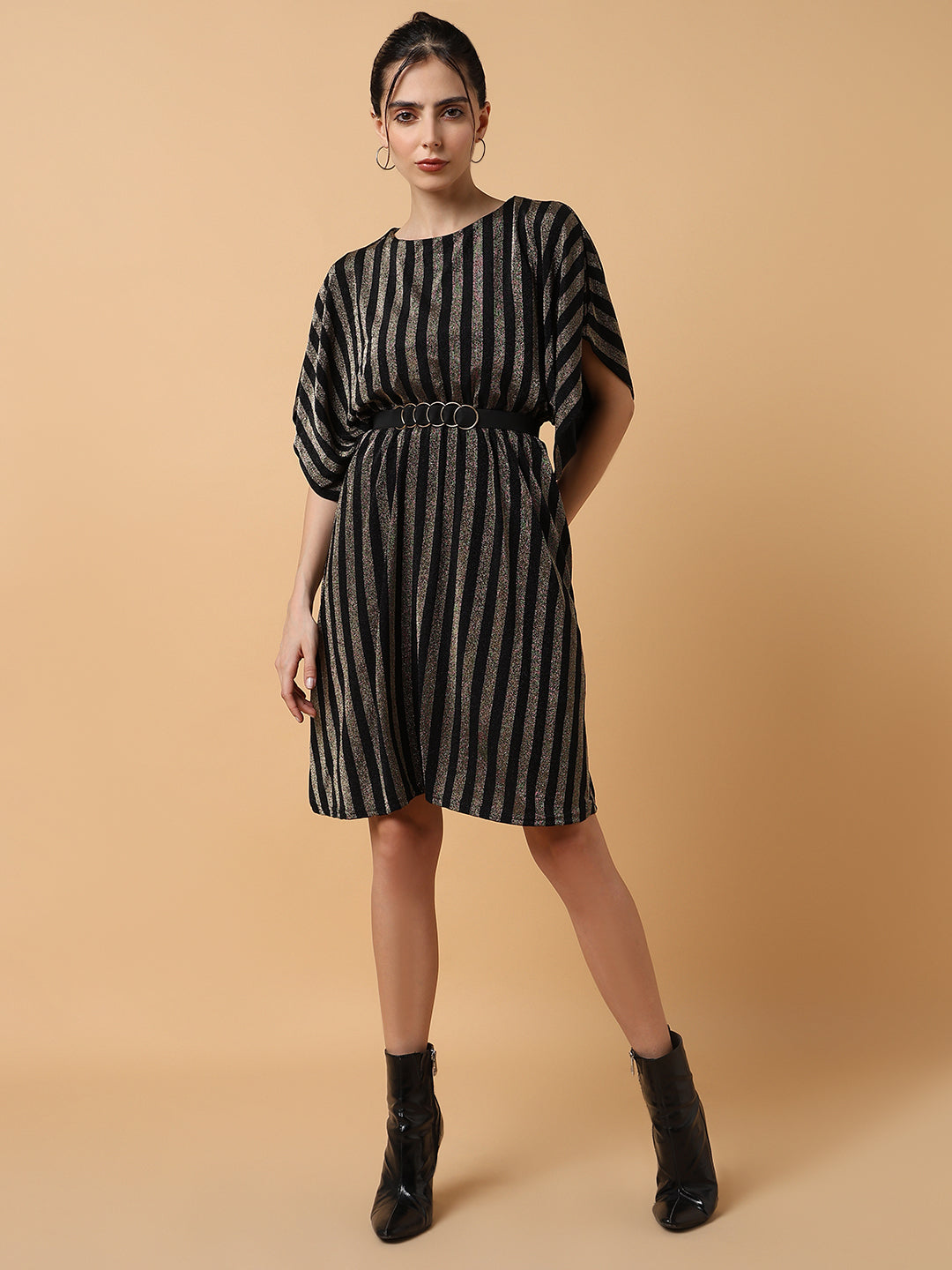Women's Striped Kaftan Copper Dress