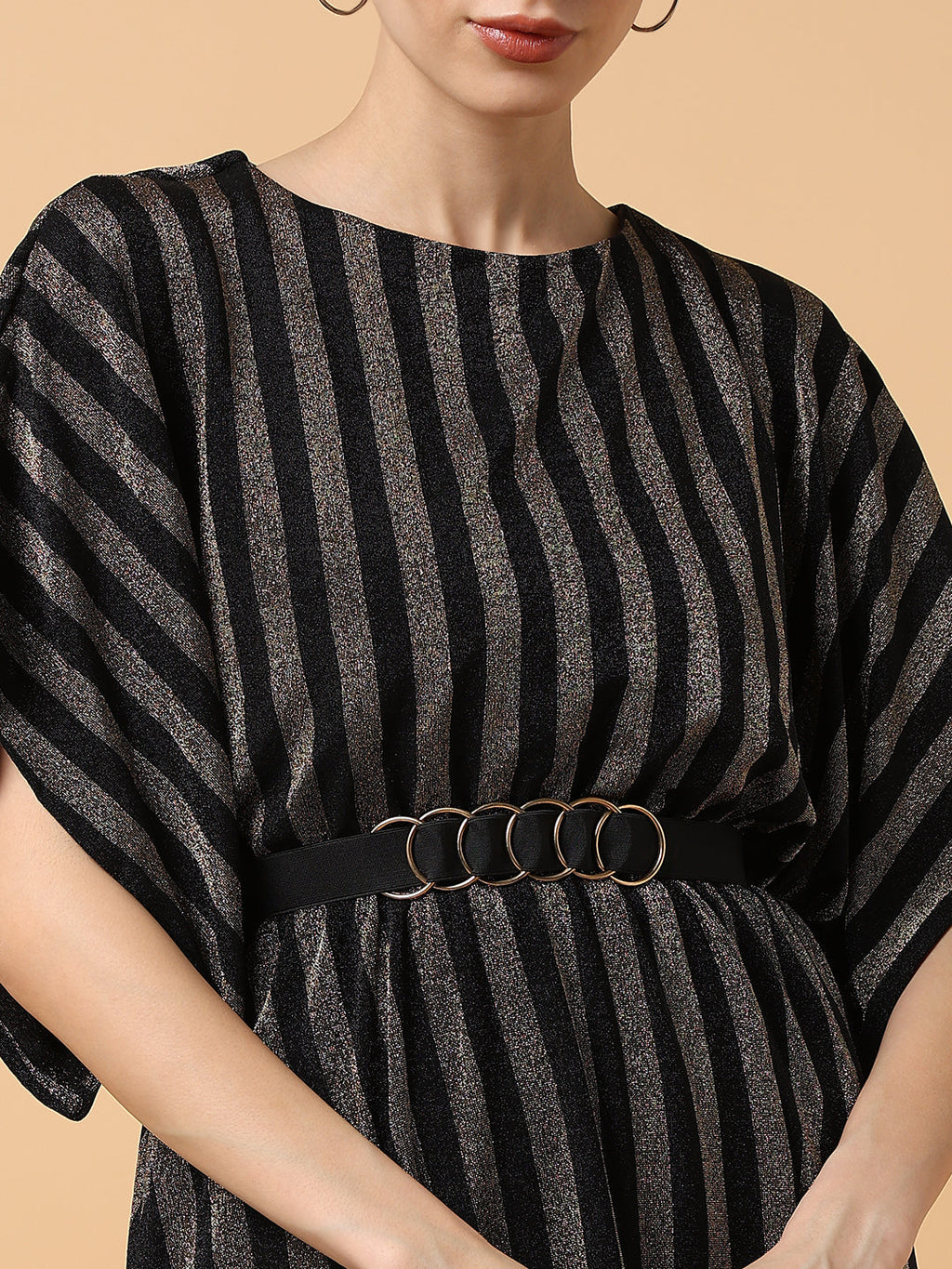 Women's Striped Kaftan Copper Dress