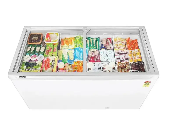 Haier 500 Litres Glass Top Deep Freezer, White Colour - HFC-575GM5