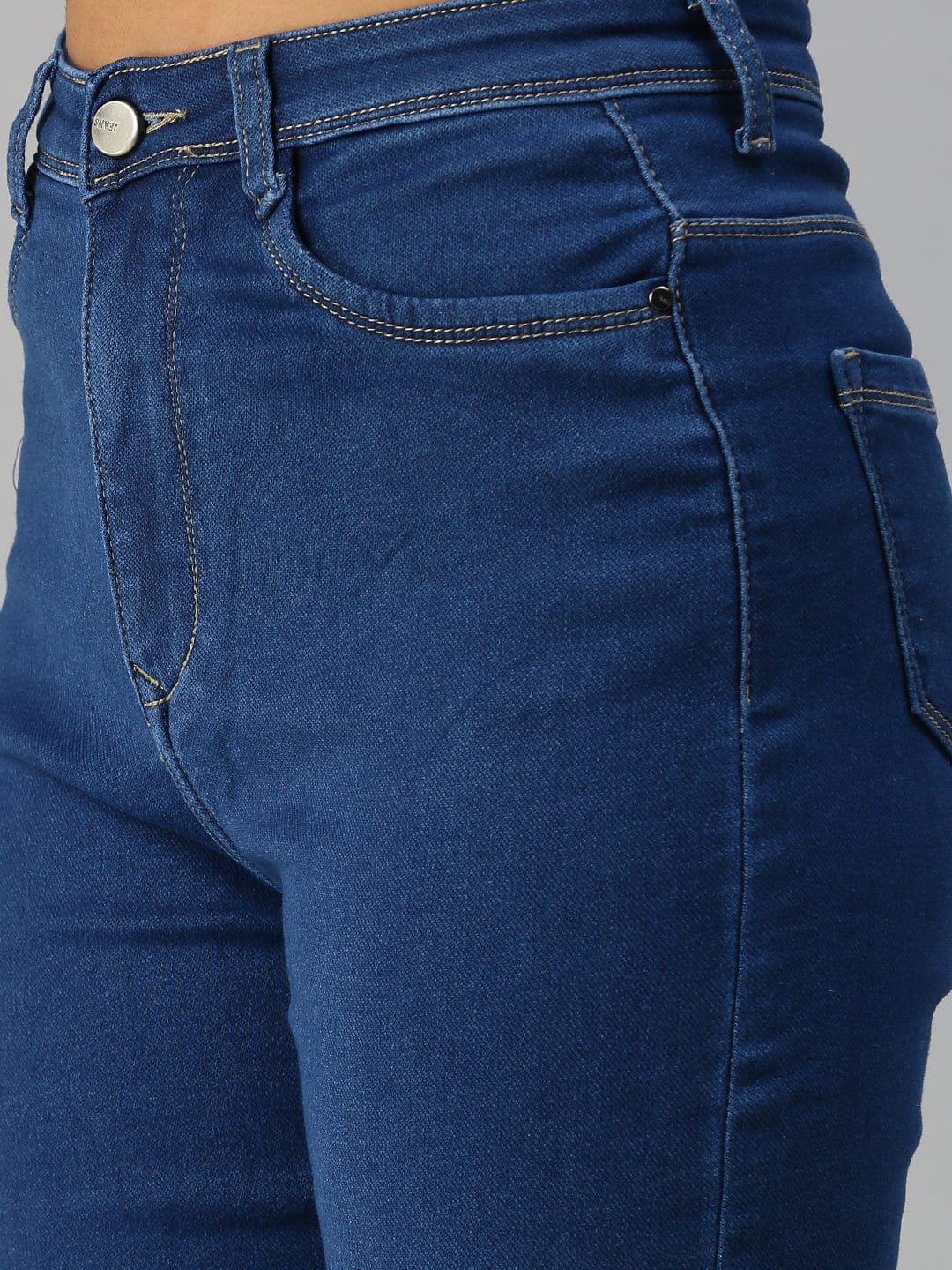 Women's Blue Wide Leg High-Rise Stretchable Jeans