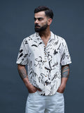 Fluid AOP Viscose Shirt | White