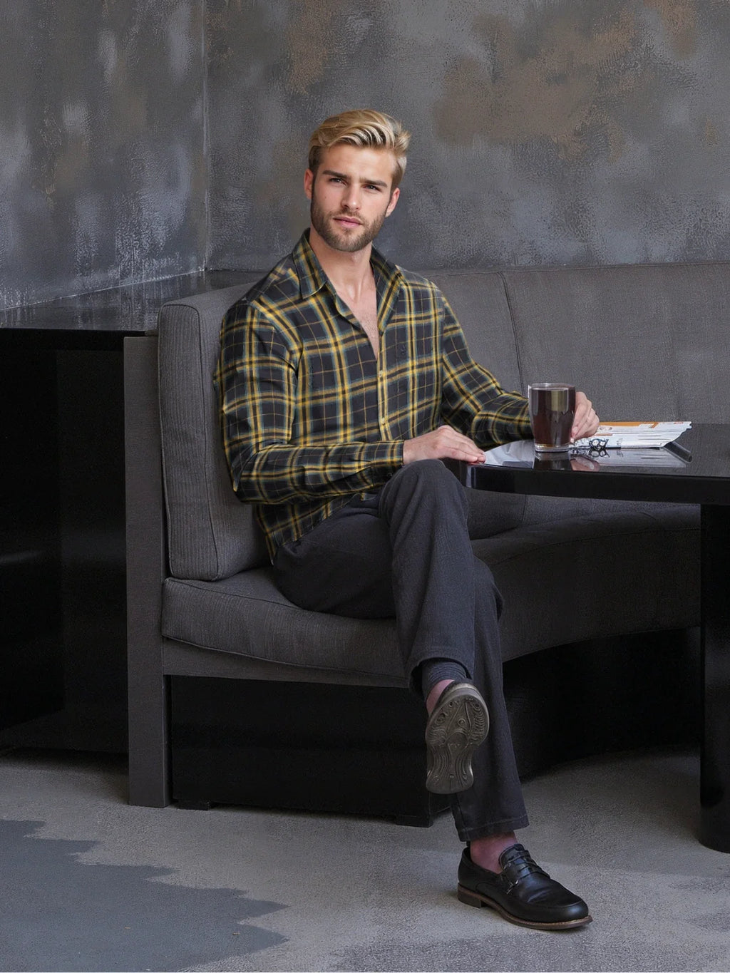 Elite Navy Checkered Shirt
