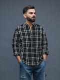 Green Slim Fit Checked Shirt