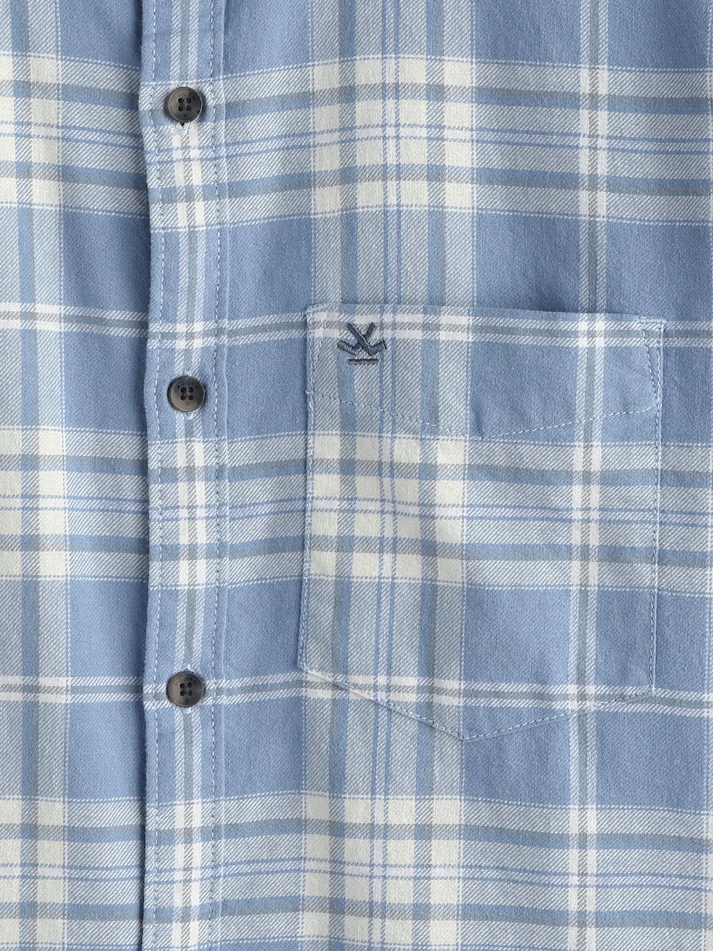 Textured Checks Cotton Shirt | Blue