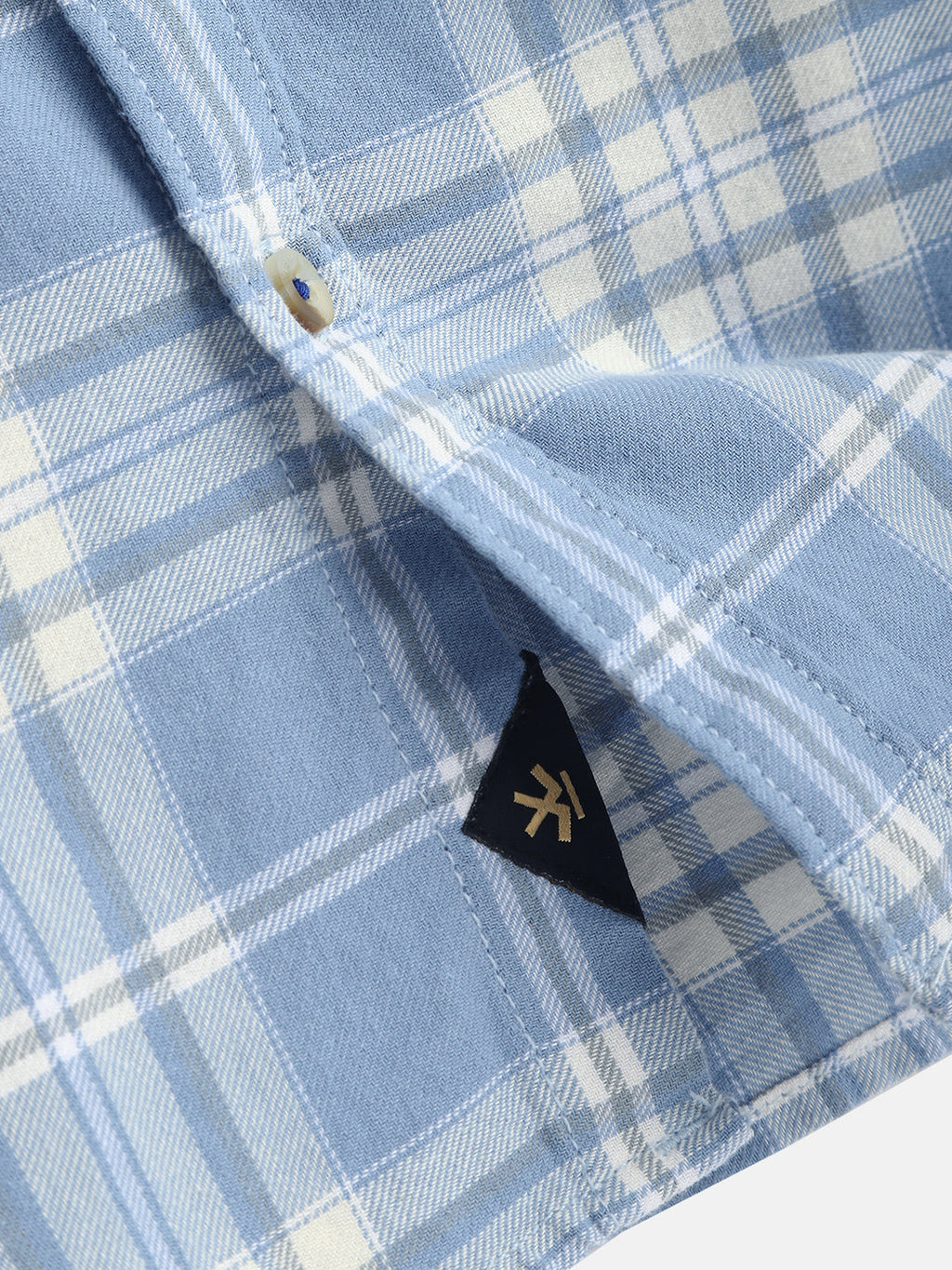 Textured Checks Cotton Shirt | Blue