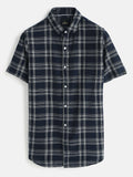 Casual Light Weight Checked Shirt | Navy Blue