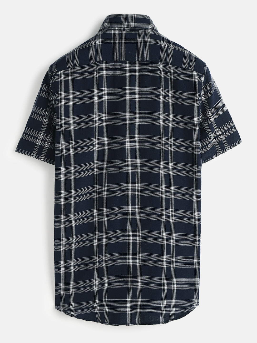 Casual Light Weight Checked Shirt | Navy Blue