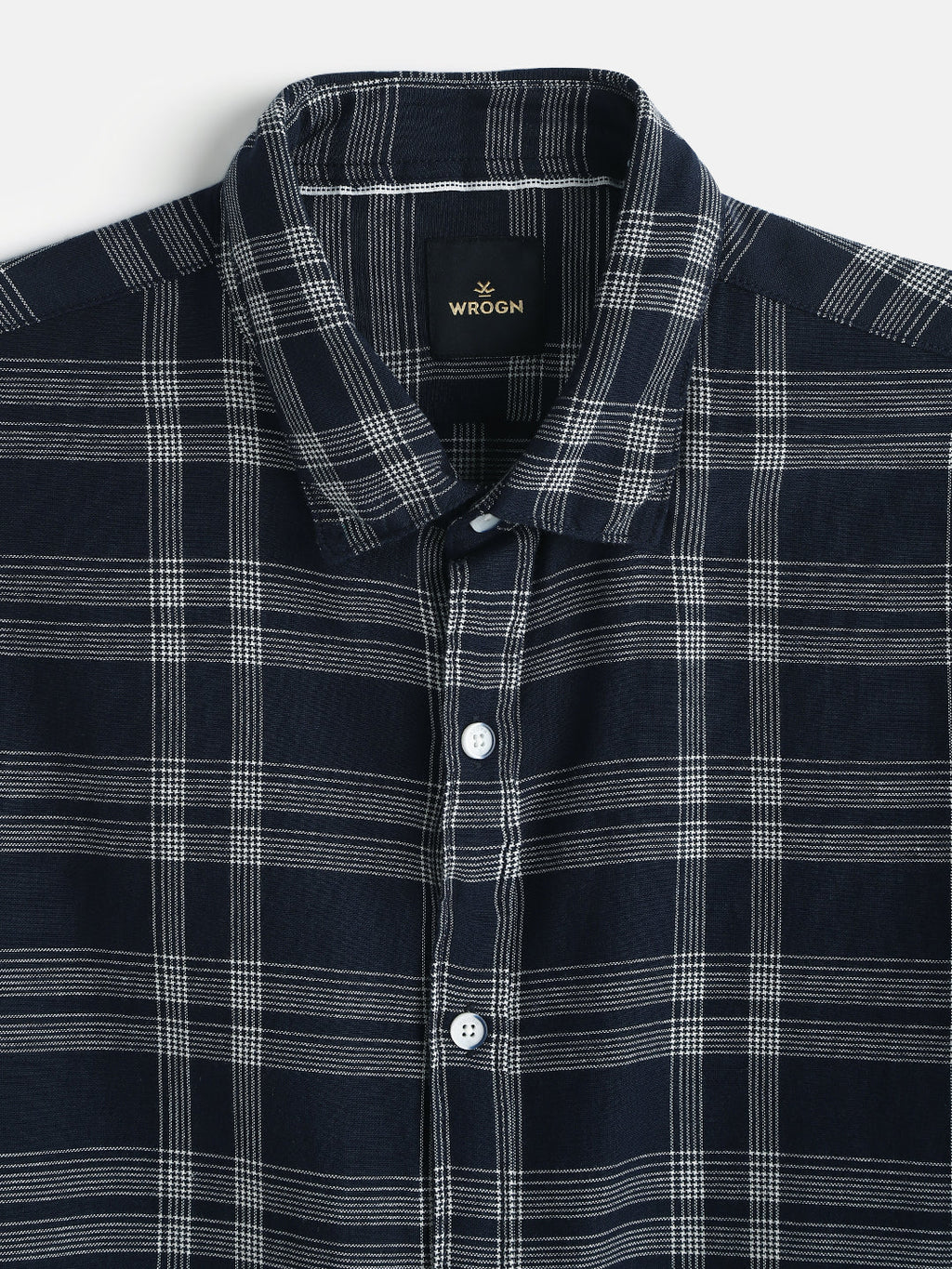 Casual Light Weight Checked Shirt | Navy Blue