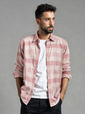 Textured Pastel Checked Shirt | Pink