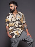 AOP Fluid Viscose Shirt | Khaki